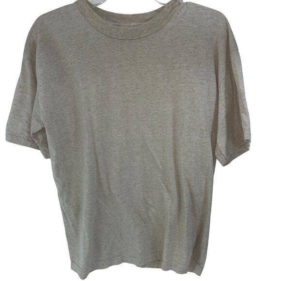 Structure Medium Beige Cotton Short Sleeve T-shirt 25b - Picture 1 of 4